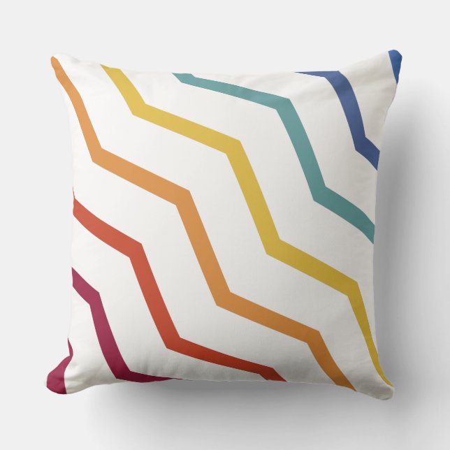 Coussin Couleur Motif Zigzag Jeu d'oreiller (Recto)