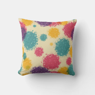 coussin couleur peinture arc-en-ciel