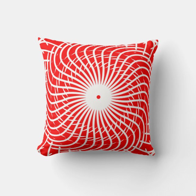 Coussin Couleur rouge et blanche Abstrait design motif (Recto)