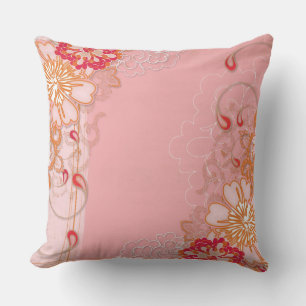 Coussin Couleur rouge rose Floral