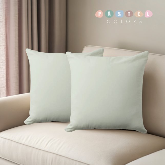 Coussin Couleur verte Moss Soft Pastel Sage (Solid Soft Light Pastel Sage Moss Green Color Throw Pillow)