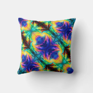 Coussin Couleurs abstraites + Design sur un canapé-lit 