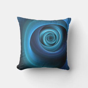 Coussin Couleurs bleu spirale 3D Art Abstrait fractal mode