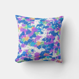 Coussin Couleurs cool Peinture Abstraite, Blurple