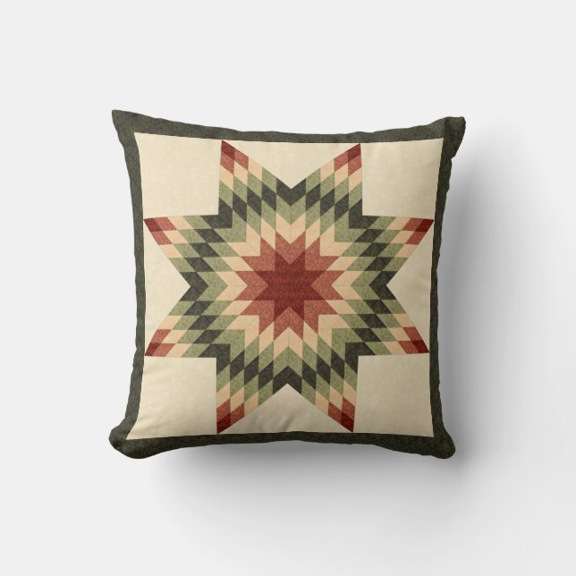 Coussin Couleurs d'automne Lone Star Quilt Look (Recto)