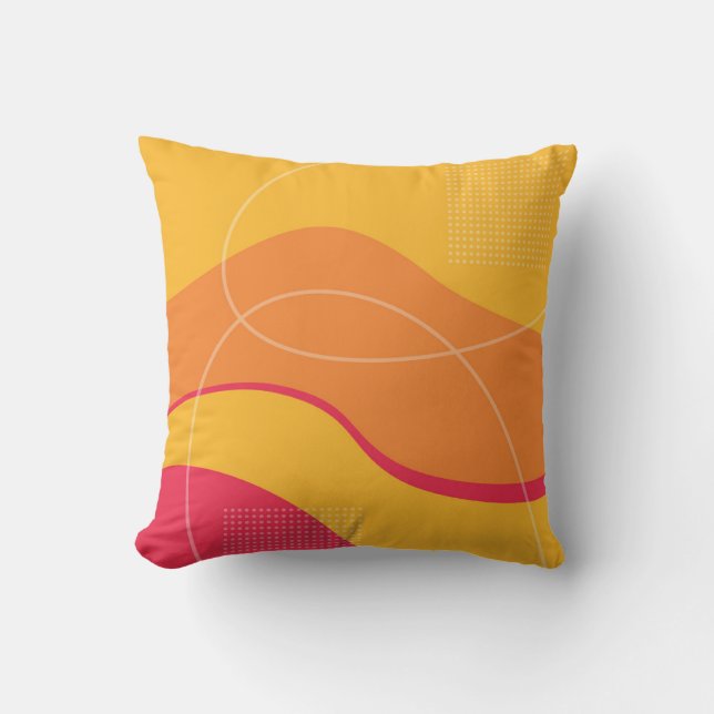 Coussin Couleurs de Jaune et rose Art Abstrait Design (Recto)