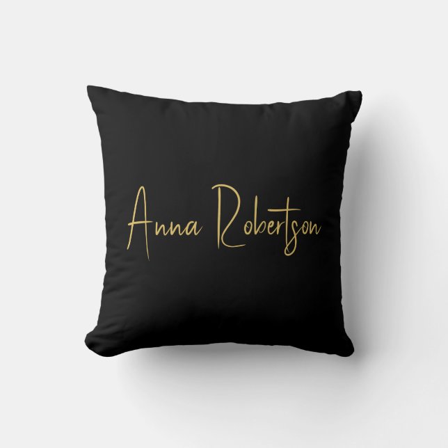 Coussin Couleurs d'or Noir Calligraphie professionnelle te (Recto)