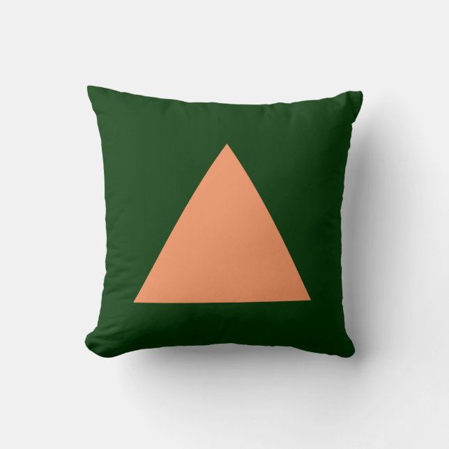 Coussin Couleurs du triangle - Pêche et vert Dk (Recto)