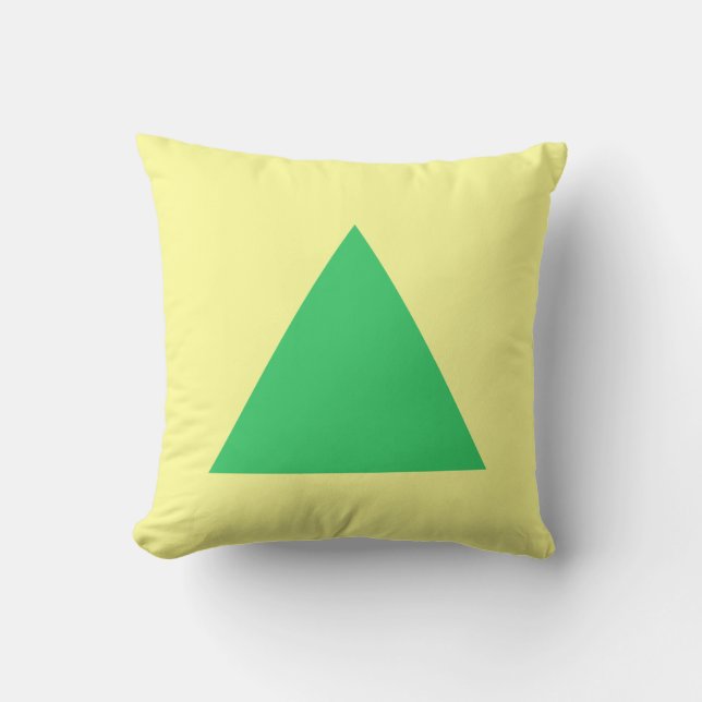 Coussin Couleurs du triangle - Vert clair et Jaune clair (Recto)