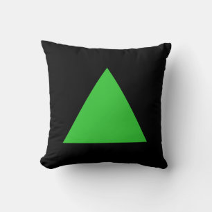 Coussin Couleurs du triangle - vert printemps et noir