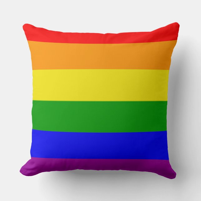 Coussin Couleurs gay pride drapeau arc-en-ciel (Recto)