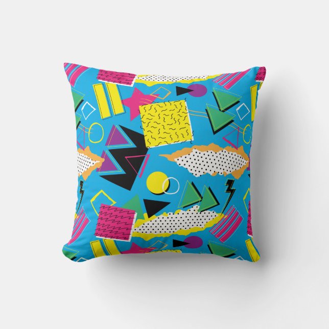 Coussin Couleurs lumineuses de 80s Memphis d'abrégé sur (Recto)