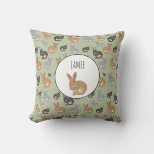 Coussin Couleurs neutres du Motif de lapin mignon personna