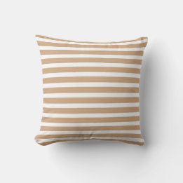 Coussin Couleurs neutres rayures café et crème