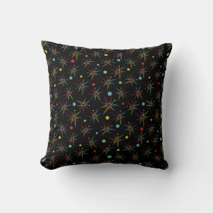 Coussin Couleurs personnalisées de point rétro atomique de