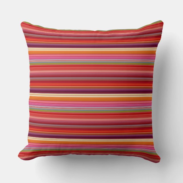 Coussin Couleurs rayées vintages (Recto)