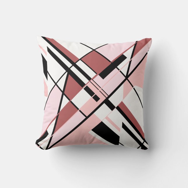 Coussin Couleurs roses Noir sur Diagonale blanche Concepti (Recto)