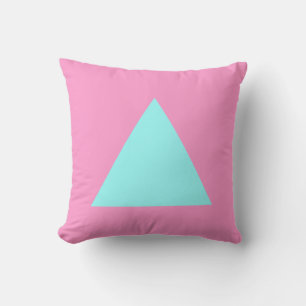 Coussin Couleurs triangles - Bleu glace et rose