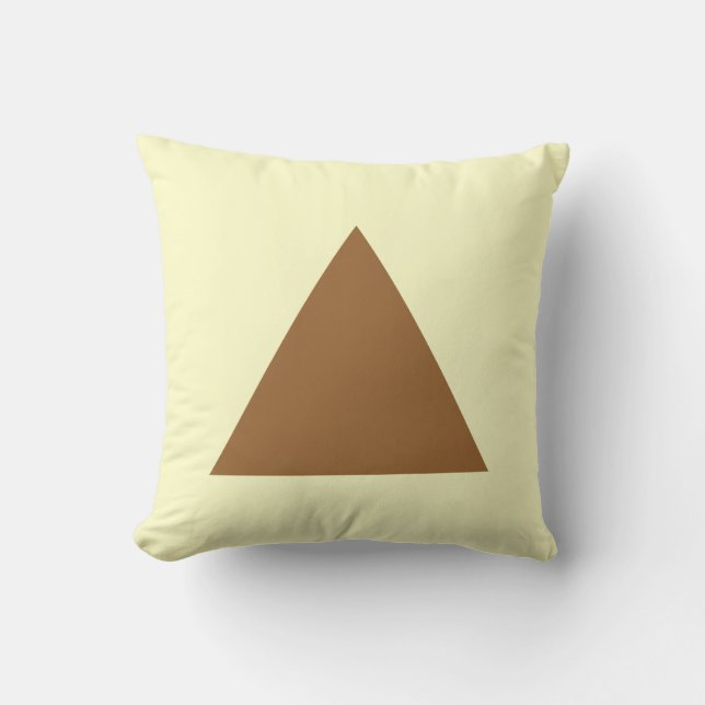 Coussin Couleurs triangles - Brown sur Jaune clair (Recto)