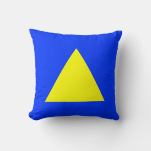 Coussin Couleurs triangles - Jaune et Bleu