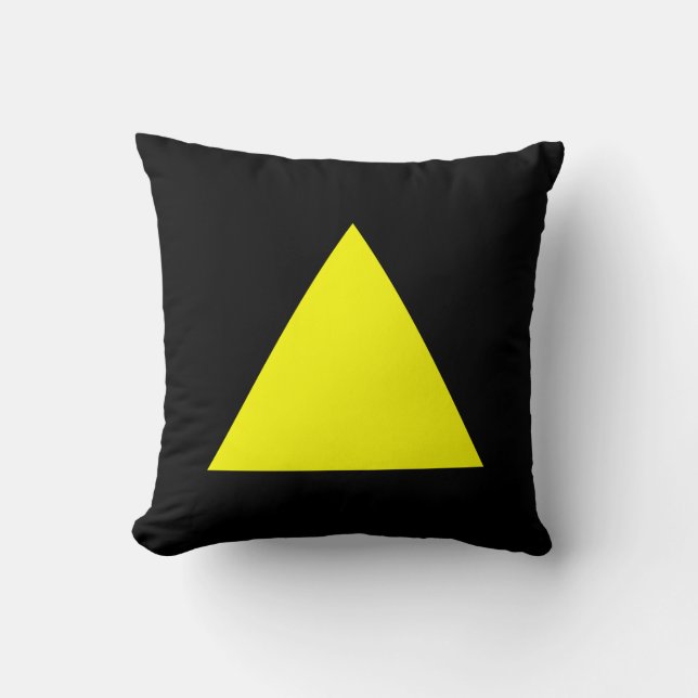 Coussin Couleurs triangles - Jaune et Noir (Recto)