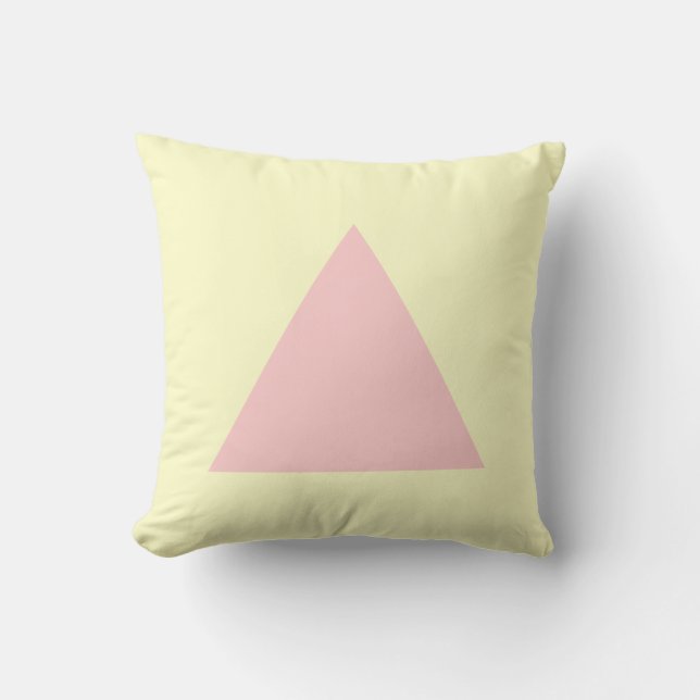 Coussin Couleurs triangles - rose pâle et jaune pâle (Recto)
