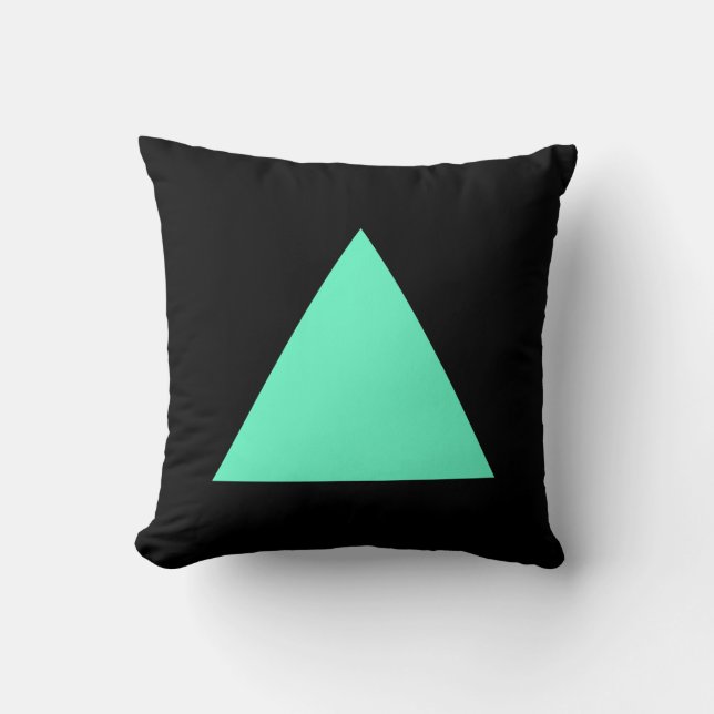 Coussin Couleurs triangles - Turquoise et Noir (Recto)