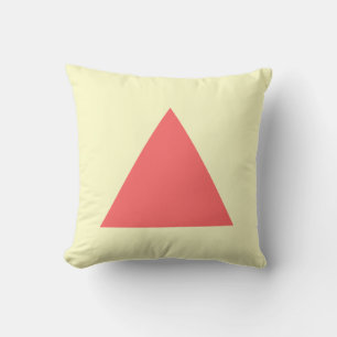 Coussin Couleurs triangulaires - rose tropicale et jaune p