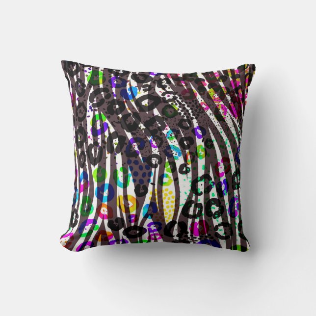 Coussin Couleurs vives pour Motif multi-Poster de animal f (Recto)