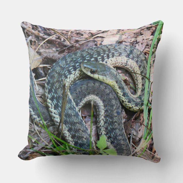 Coussin Couleuvre à rayures de l'est au cap Cod (Recto)