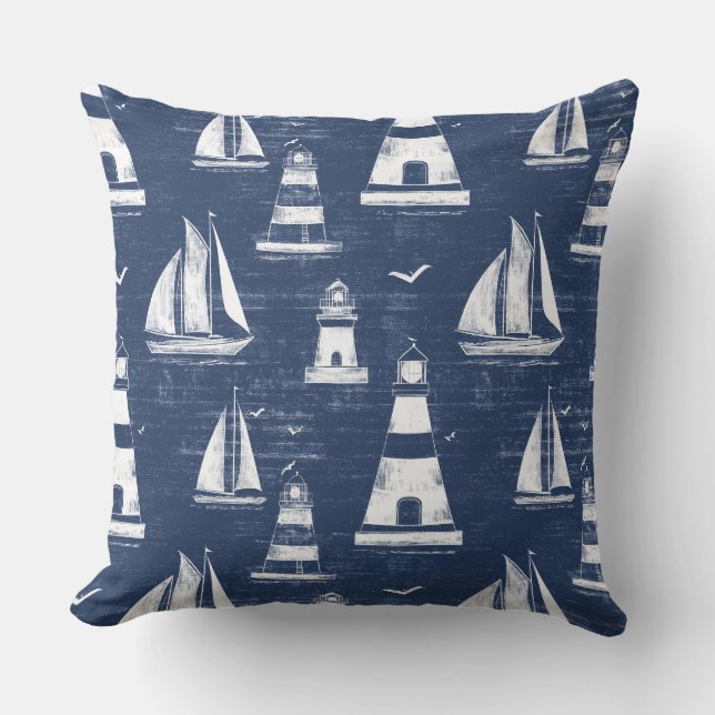 Coussin Couloir à lancer bleu et blanc pour phare nautique (Recto)