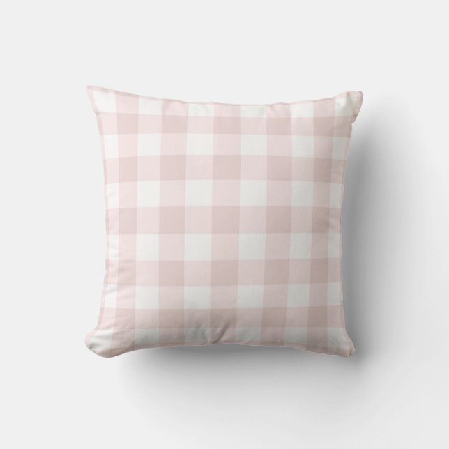 Coussin Country Farmhouse Pink Buffalo En vichy Plaid (Recto)