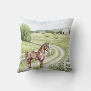 Coussin Country Road Horse Floral Anniversaire