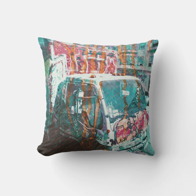 Coussin Coup de Camion-Un-Licious (amour de graffiti) (Recto)