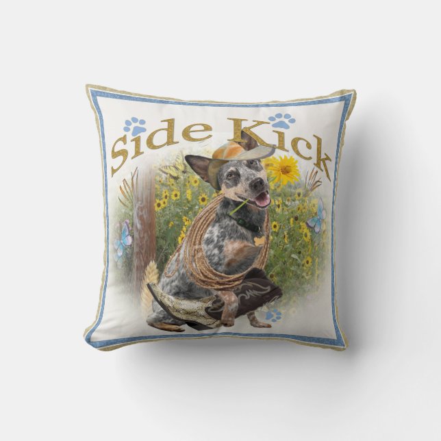 Coussin Coup-de-pied australien de côté de chien de bétail (Recto)