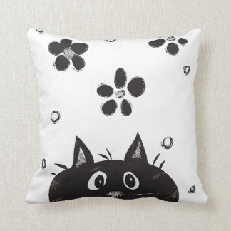 Coussin Coup d'oeil mignon un carreau de chat de huer