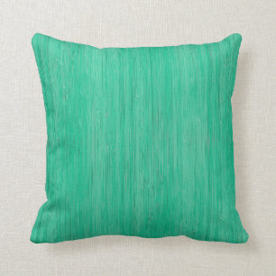 Coussin Coup d'oeil sur le bois de bambou vert de mer