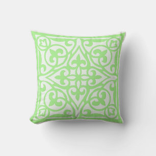 Coussin Coupe de point suisse sur lin - vert pâle