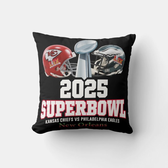 Coussin Coupe du Super Bowl 2025 (Recto)