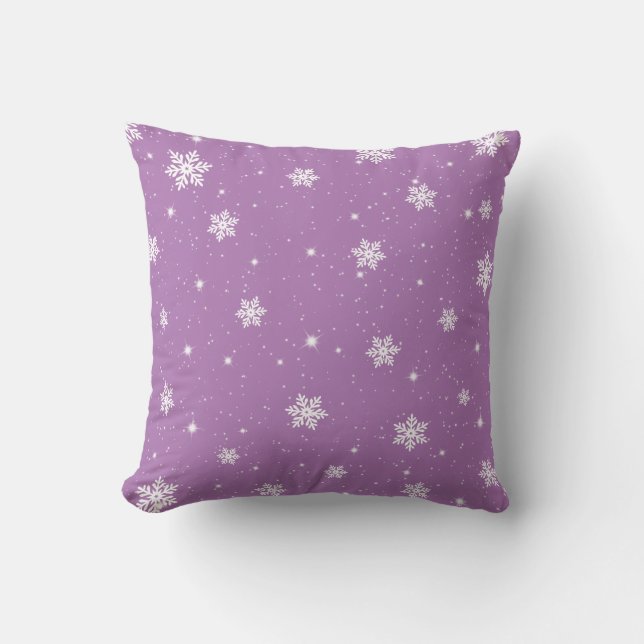 Coussin Coupe violet étoiles Motif d'hiver (Recto)