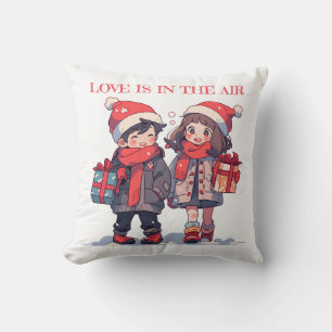 Coussin couple de Noël - L'amour est dans l'air
