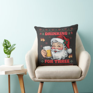 Coussin Couple Père Noël Noël Boire