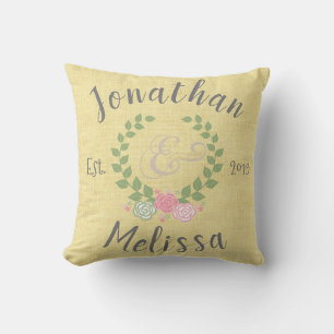 Coussin Couple Personnalisé Établie