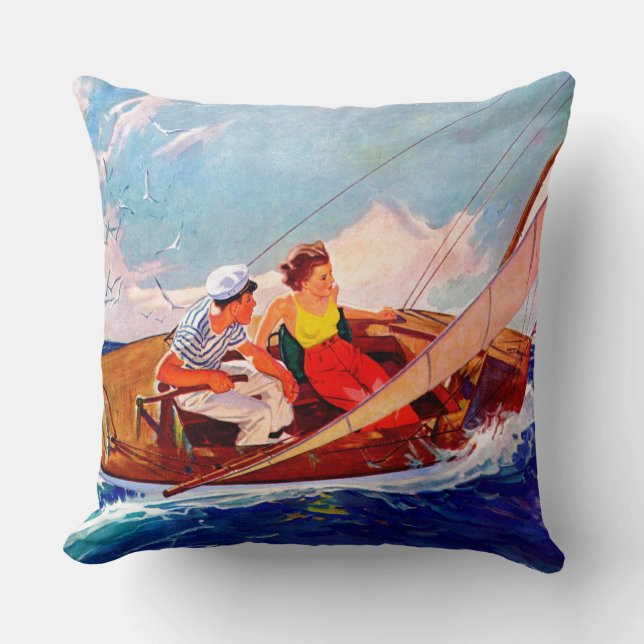 Coussin Couple Sailing par R.J. Cavaliere (Recto)