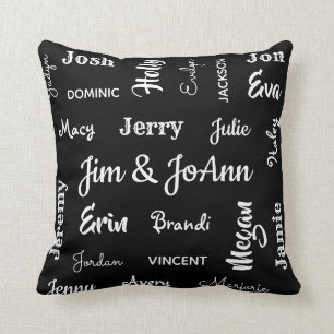 Coussin Couples noms nommés de w/Children et de
