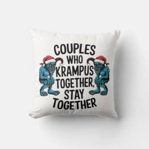 Coussin Couples qui Krampus ensemble restent ensemble XMAS