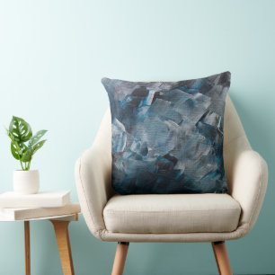 Coussin Coups de pinceau abstraits sombres dans des tons b