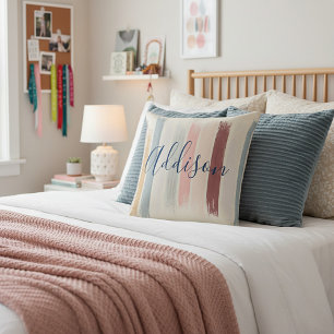 Coussin Coups de pinceau pastel personnalisés