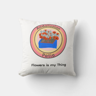 Coussin Cour andalouse fleurs jardin