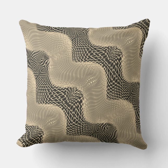 Coussin Courbe beige, cercle clair et un peu de jute (Recto)